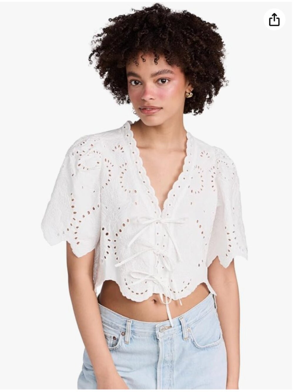 Moon River Eyelet Top NWT Small - Picture 2 of 6